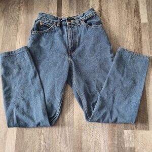 Levi's Size 26 Vintage 596 Orange Tab High Waisted Tapered Leg Mom Jeans